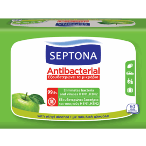 ΜΑΝΤΗΛΑΚΙΑ ANTIBACTERIAL SEPTONA ΠΡΑΣΙΝΟ ΜΗΛΟ 60ΤΜΧ (16ΤΕΜ/ΚΙΒ)