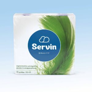 ΧΑΡΤΟΠΕΤΣΕΤΑ ΛΕΥΚΟ SERVIN 33Χ33 70ΤΕΜ (24ΤΕΜ/ΚΙΒ)